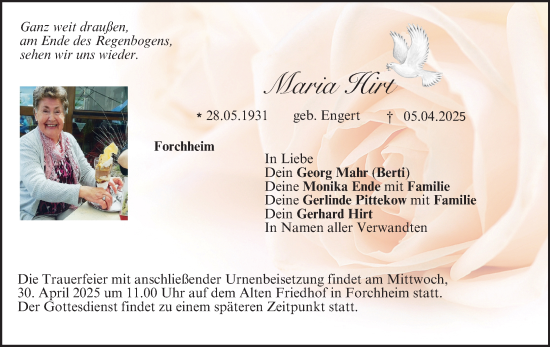 Anzeige von Maria Hirt von MGO