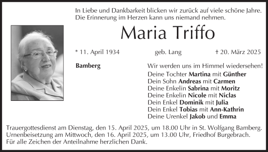 Anzeige von Maria Triffo von MGO