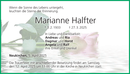 Anzeige von Marianne Halfter von MGO