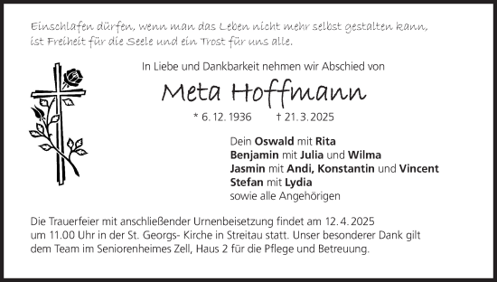 Anzeige von Meta Hoffmann von MGO