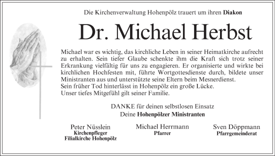 Anzeige von Michael Herbst von MGO