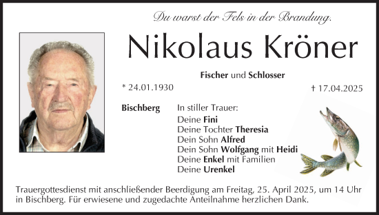 Anzeige von Nikolaus Kröner von MGO