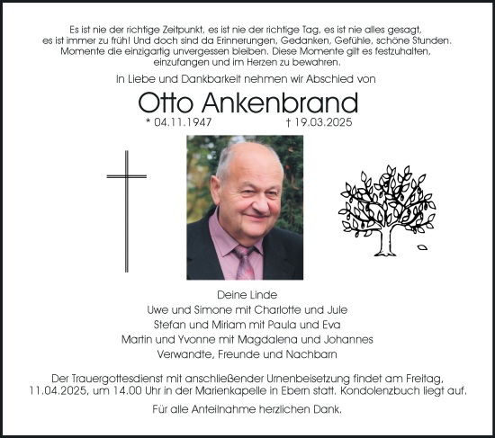 Anzeige von Otto Ankenbrand von MGO