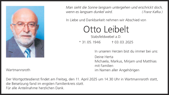 Anzeige von Otto Leibelt von MGO