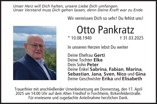 Anzeige von Otto Pankratz von MGO