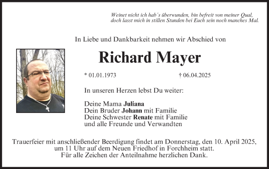Anzeige von Richard Mayer von MGO