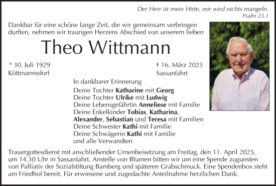 Anzeige von Theo Wittmann von MGO