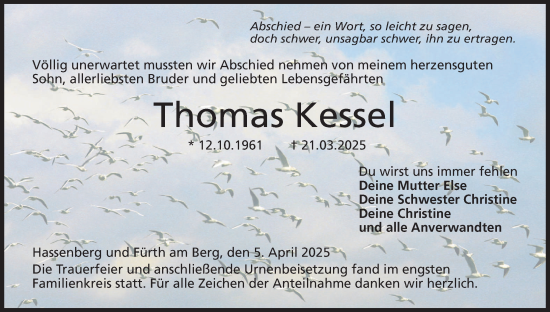 Anzeige von Thomas Kessel von MGO