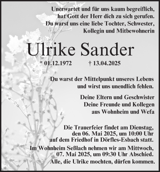 Anzeige von Ulrike Sander von MGO