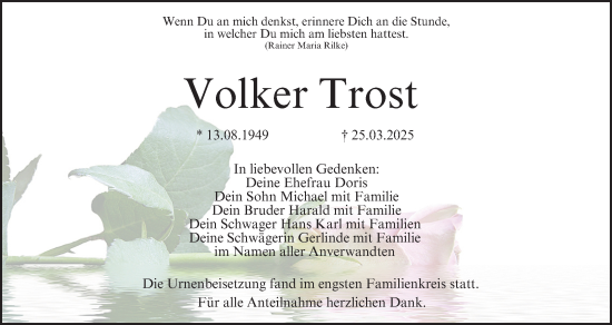 Anzeige von Volker Trost von MGO