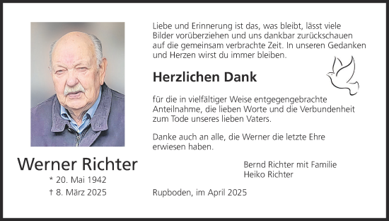 Anzeige von Werner Richter von MGO