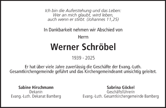 Anzeige von Werner SchrÃƒÂ¶bel von MGO