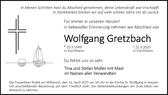 Anzeige von Wolfgang Gretzbach von MGO