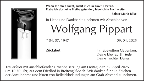 Anzeige von Wolfgang Pippart von MGO