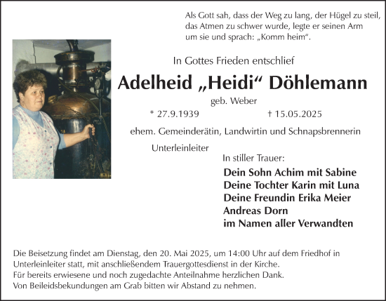 Anzeige von Adelheid Döhlemann von MGO