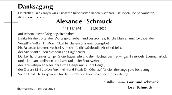 Anzeige von Alexander Schmuck von MGO