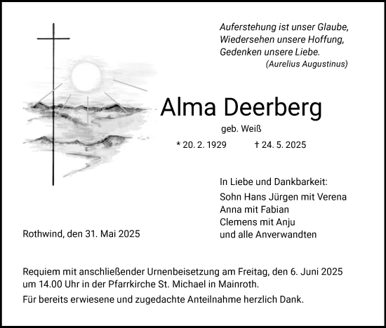 Anzeige von Alma Deerberg von MGO