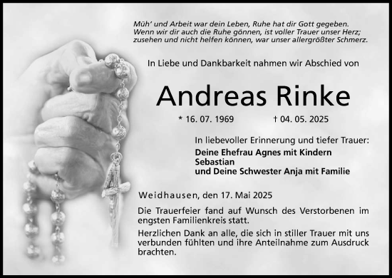 Anzeige von Andreas Rinke von MGO