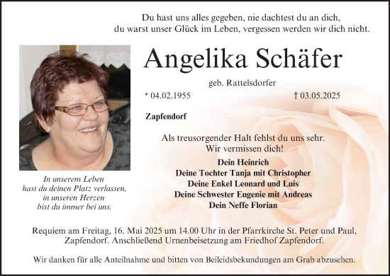 Anzeige von Angelika Schäfer von MGO