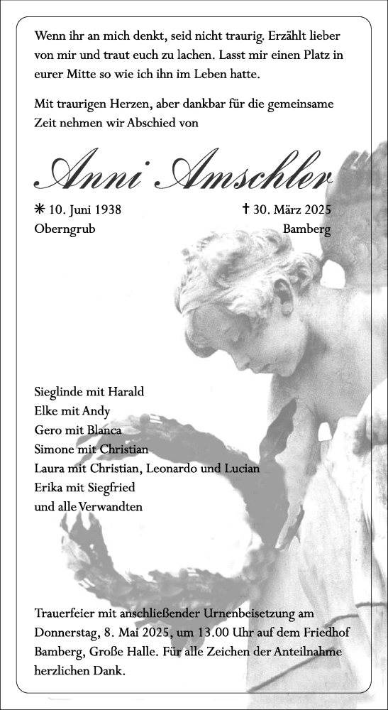 Anzeige von Anni Amschler von MGO