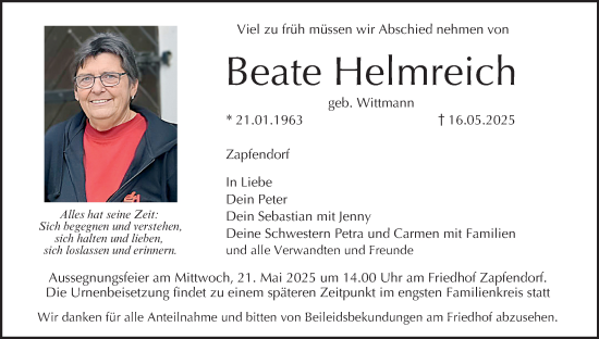 Anzeige von Beate Helmreich von MGO