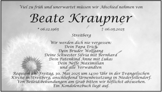 Anzeige von Beate Kraupner von MGO