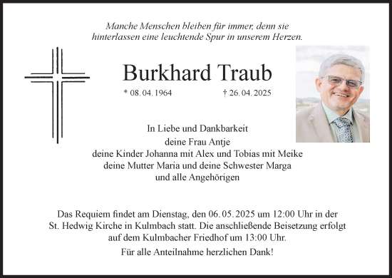 Anzeige von Burkhard Traub von MGO