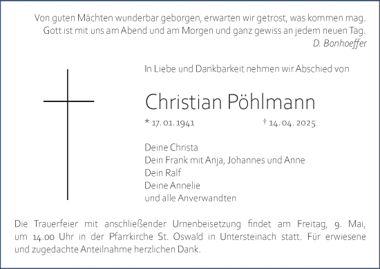 Anzeige von Christian Pöhlmann von MGO