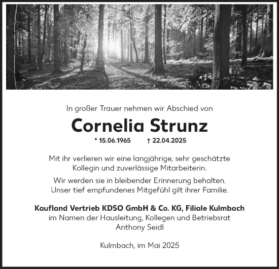 Anzeige von Cornelia Strunz von MGO