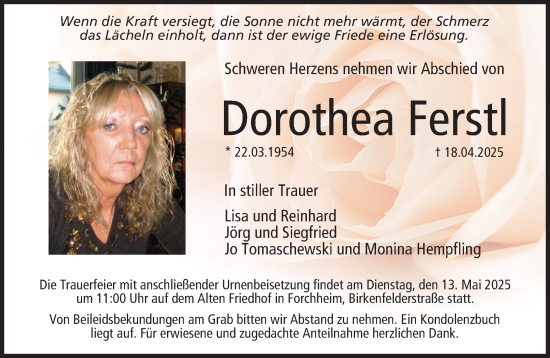 Anzeige von Dorothea Ferstl von MGO