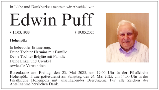 Anzeige von Edwin Puff von MGO