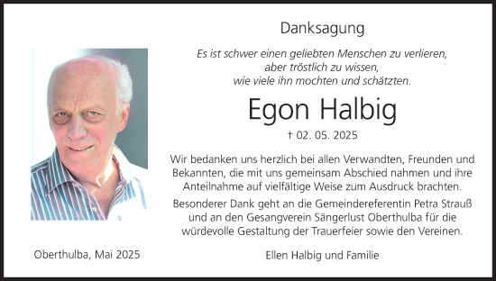 Anzeige von Egon Halbig von MGO