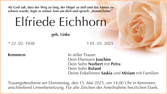 Anzeige von Elfriede Eichhorn von MGO