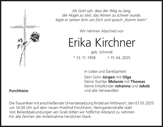 Anzeige von Erika Kirchner von MGO