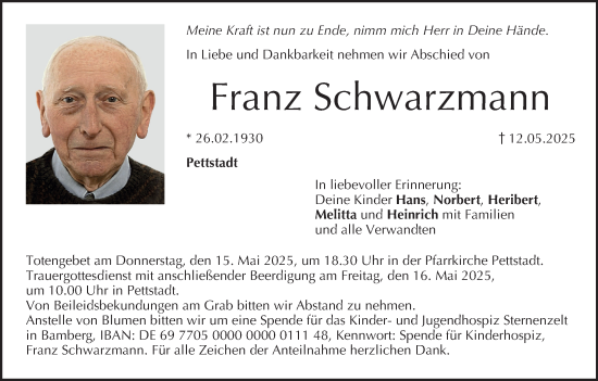 Anzeige von Franz Schwarzmann von MGO