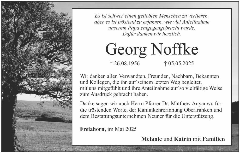  Traueranzeige für Georg Noffke vom 31.05.2025 aus MGO