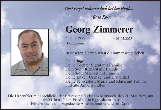 Anzeige von Georg Zimmerer von MGO