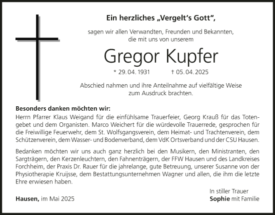 Anzeige von Gregor Kupfer von MGO