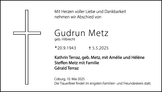 Anzeige von Gudrun Metz von MGO