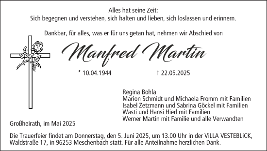 Anzeige von Manfred Martin von MGO