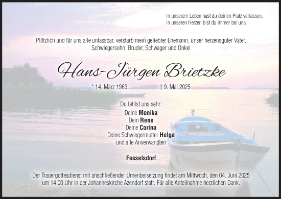 Anzeige von Hans-Jürgen Brietzke von MGO