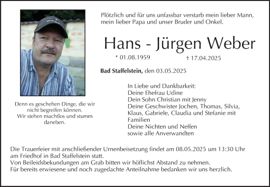 Anzeige von Hans-Jürgen Weber von MGO