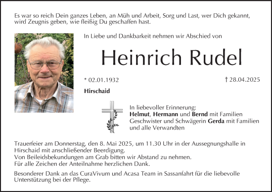 Anzeige von Heinrich Rudel von MGO