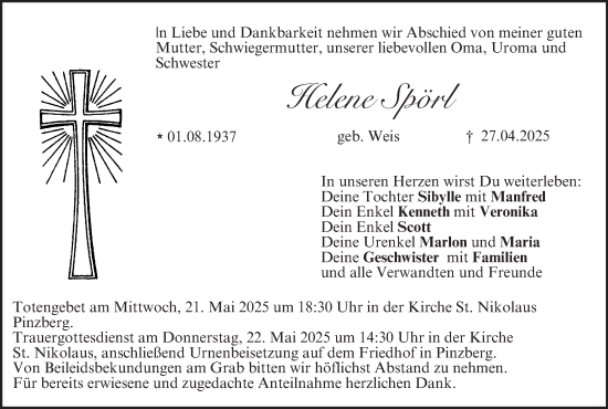 Anzeige von Helene Spörl von MGO