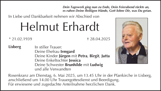 Anzeige von Helmut Erhardt von MGO