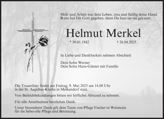 Anzeige von Helmut Merkel von MGO