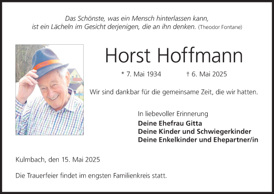 Anzeige von Horst Hoffmann von MGO