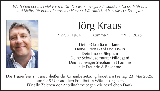 Anzeige von Jörg Kraus von MGO