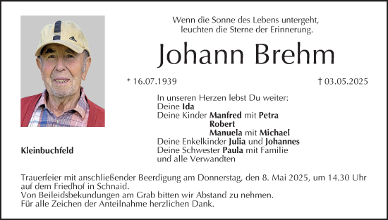 Anzeige von Johann Brehm von MGO
