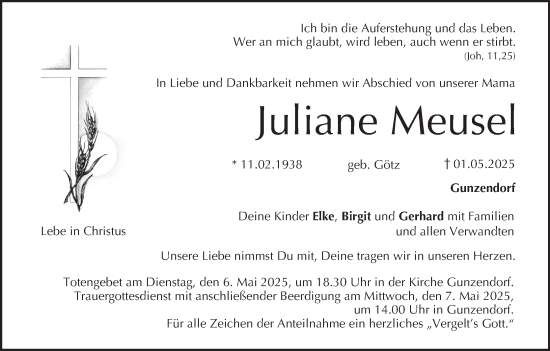 Anzeige von Juliane Meusel von MGO